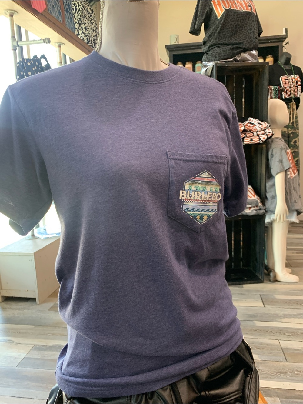 #161 BURLEBO Short Sleeve Pocket Tee with Geometric Logo